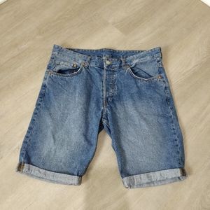 💯 Cotton Men's slim fit low waist blue jean shorts